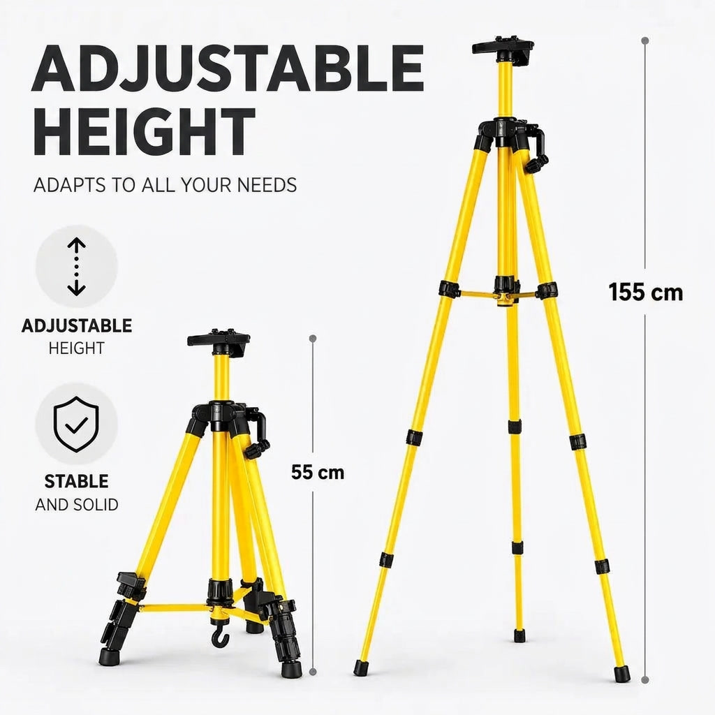 Easel Tripod 155 CM Gold Aluminum | Adjustable & Stable | Carry Bag Included