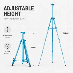 Easel Tripod 155 CM Turquoise Aluminum | Adjustable & Stable | Carry Bag Included