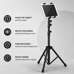 Tablet Tripod 136 CM | iPad & Samsung Galaxy | Adjustable 52–136 cm & Universal Holder