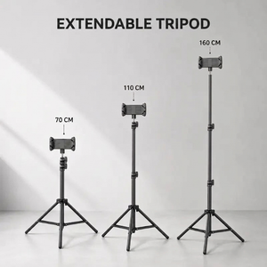 Tablet Tripod 160 CM | iPad & Samsung Galaxy | Storage Bag & Holder Included