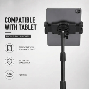 Tablet Tripod 160 CM Extendable | iPad & Samsung Galaxy | Extendable Arm & Carry Bag Included