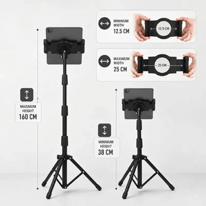 Tablet Tripod 160 CM Extendable | iPad & Samsung Galaxy | Extendable Arm & Carry Bag Included
