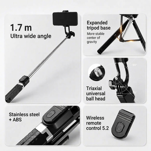 Phone Tripod 170 CM Telescopic Bluetooth | Selfie, Live Streaming & Travel