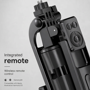 Phone Tripod 180 CM Black 4-Leg | iPhone & Android | Bluetooth Remote Included