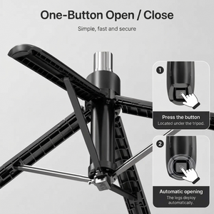 Phone Tripod 180 CM Black 4-Leg | iPhone & Android | Bluetooth Remote Included
