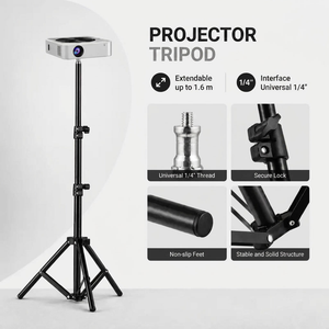 Projector Tripod 160 CM Black | Universal Projector Compatibility | Tall & Stable