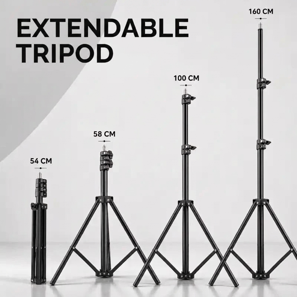 Projector Tripod 160 CM Black | Universal Projector Compatibility | Tall & Stable