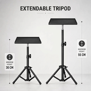 Projector Tripod 55 CM | Universal Projector Compatibility | Tray Included & Compact Design