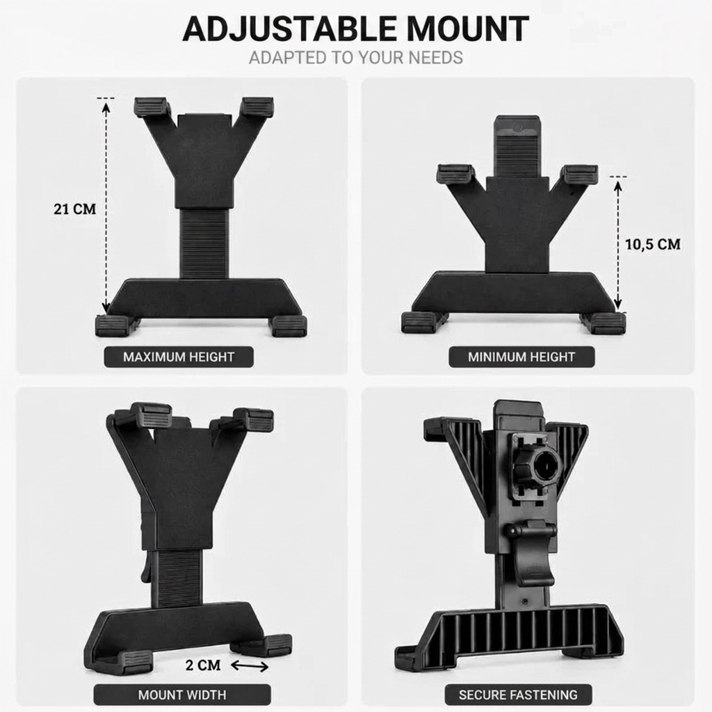 Tablet Tripod 136 CM | iPad & Samsung Galaxy | Adjustable 52–136 cm & Universal Holder