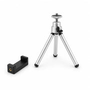 Desktop Tripod 20 CM Silver | Video Calls & Streaming | Compact & Phone Holder Included