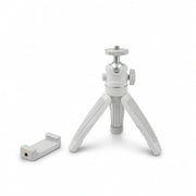 Desktop Tripod 27 CM White | Video Calls & Streaming | Foldable Legs & Phone Holder Included