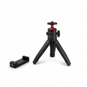 Desktop Tripod 27 CM Black | Video Calls & Streaming | Foldable Legs & Phone Holder Included