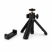 Desktop Tripod 30 CM Black | Video Calls & Streaming | 360° Ball Head & Phone Holder Included