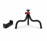 Octopus Flexible Tripod Black | iPhone & Android | Wraparound Legs & Phone Holder Included