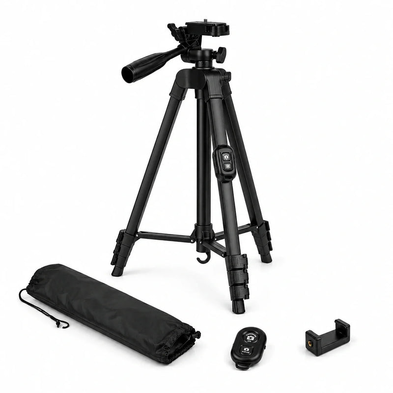 iPhone Tripod 12 13 14 15 Pro Max 152 CM Black | Bluetooth Included