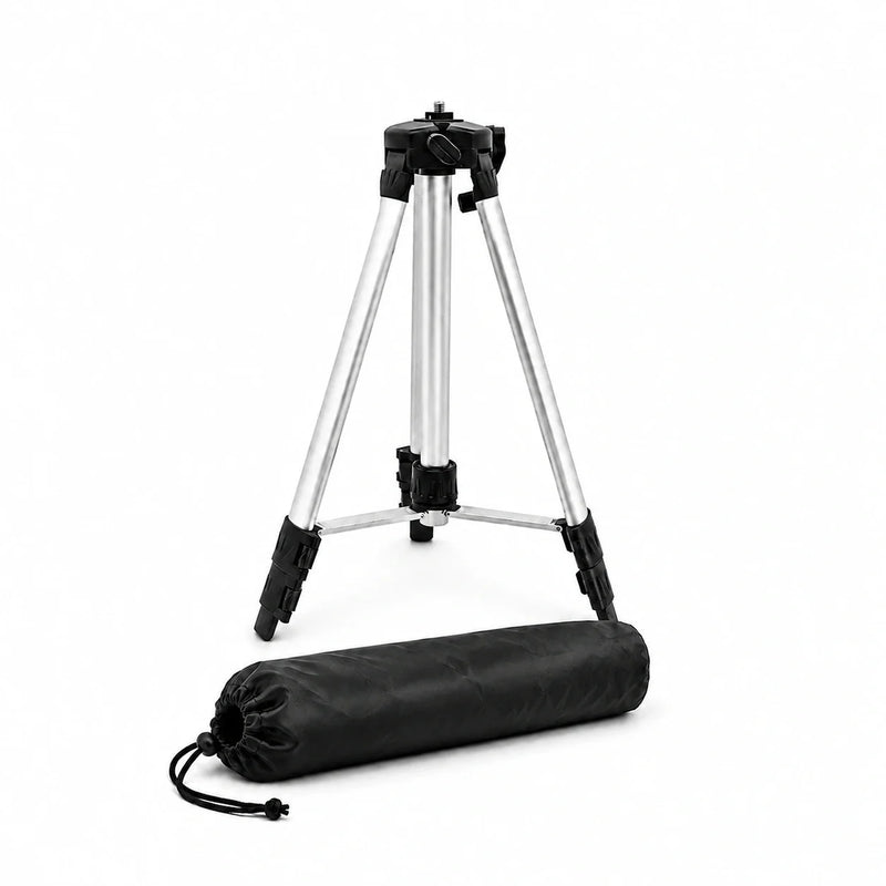 Laser Level Tripod 120 CM Grey Aluminum | Laser Levels & Cross-Line Lasers | Storage Bag Included