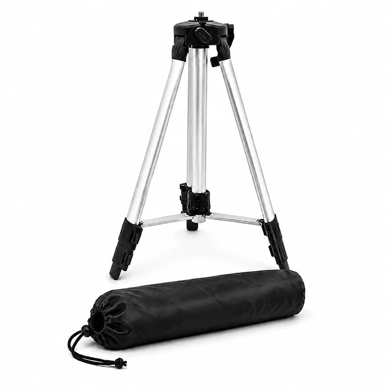 Laser Level Tripod 150 CM Grey Aluminum | Laser Levels & Cross-Line Lasers | Storage Bag Included