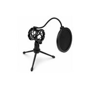 Desktop Microphone Stand | Podcast & Streaming | Spider Mount & Pop Filter Included