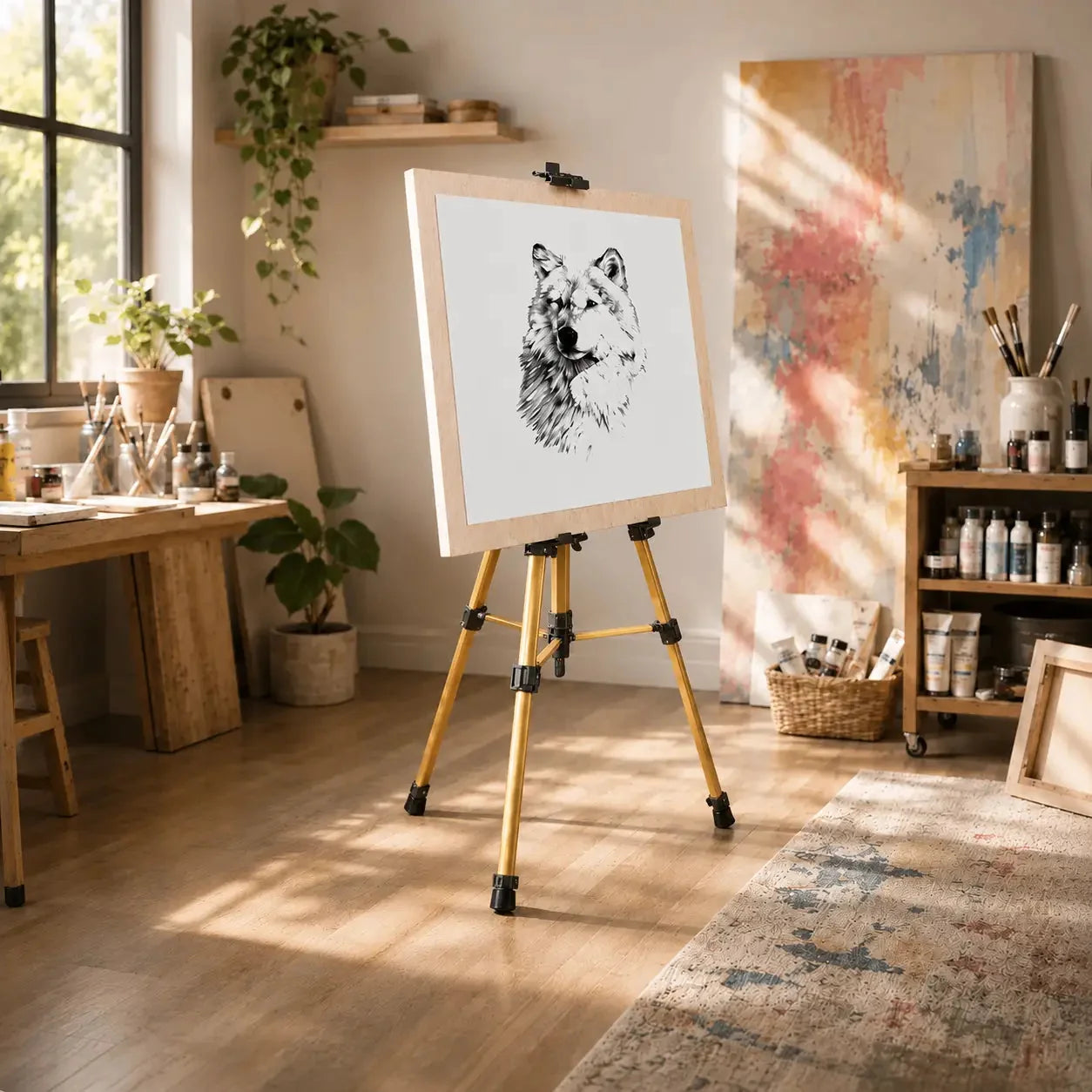 Easel Tripod 155 CM Coffee Brown Aluminum product image 6