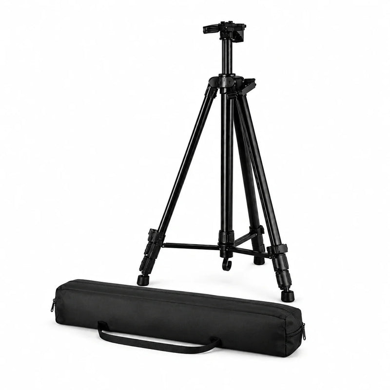 Easel Tripod 155 CM Black Aluminum | Adjustable & Stable | Carry Bag Included