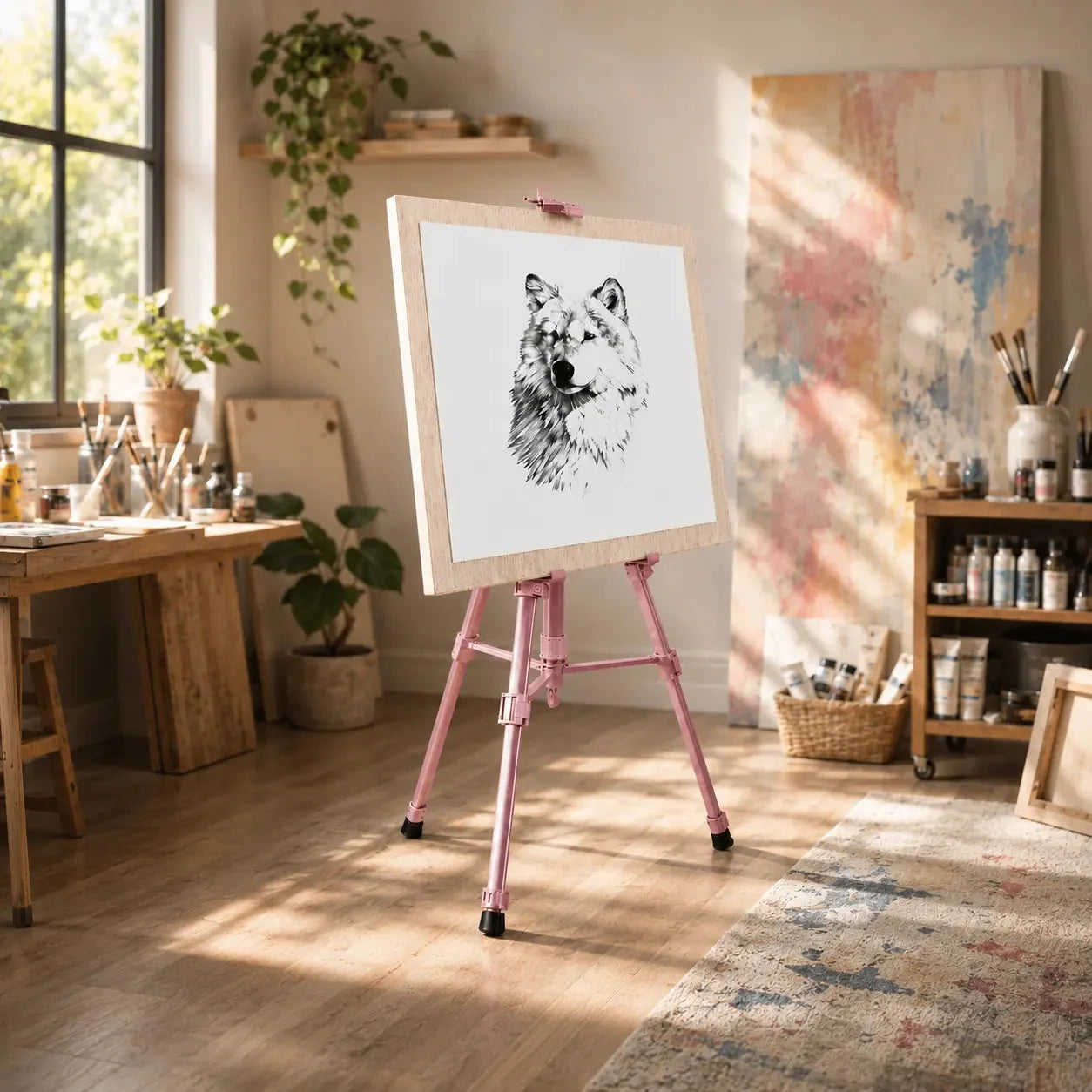 Easel Tripod 155 CM Pink Aluminum product image 6